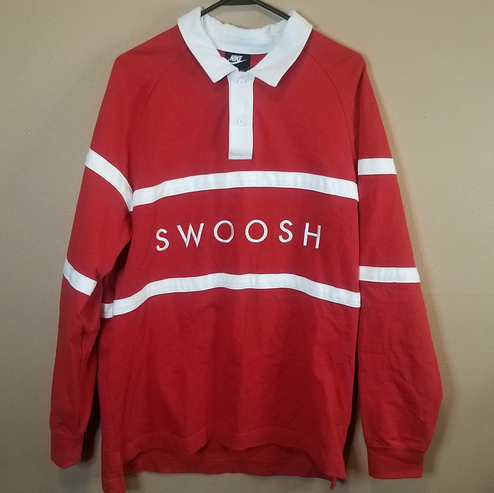 Nike Swoosh Long Sleeve Polo Mens sz Large Used